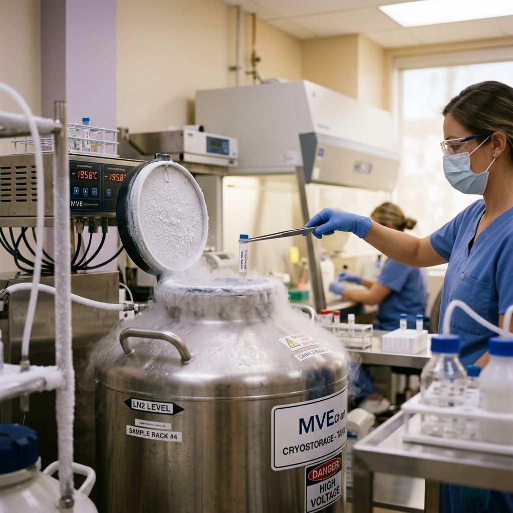 Cryogenic storage tanks used for embryo preservation